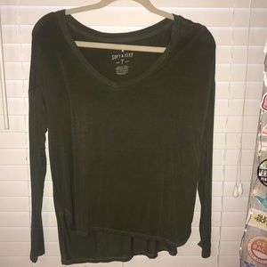 army green american eagle long sleeve shirt